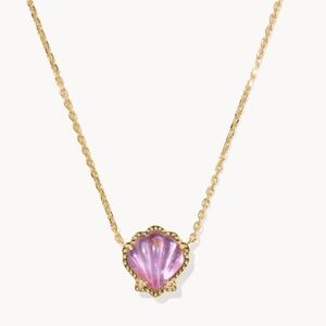 Kendra Scott Brynne Shell Gold Pendant in Purple Iridescent Abalone Illusion